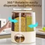 Hộp đựng thực phẩm CHEESELY, Hộp kín trong suốt 6 ngăn chống ẩm, Xoay 360° đa năng cho gạo