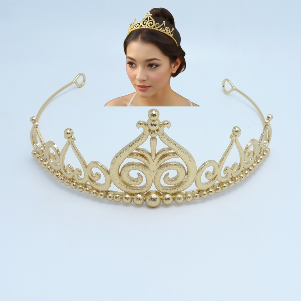 Vương Miện Vàng Hợp Kim Cho Cô Dâu và Sàn Catwalk - Phụ Kiện Tóc Sang Trọng