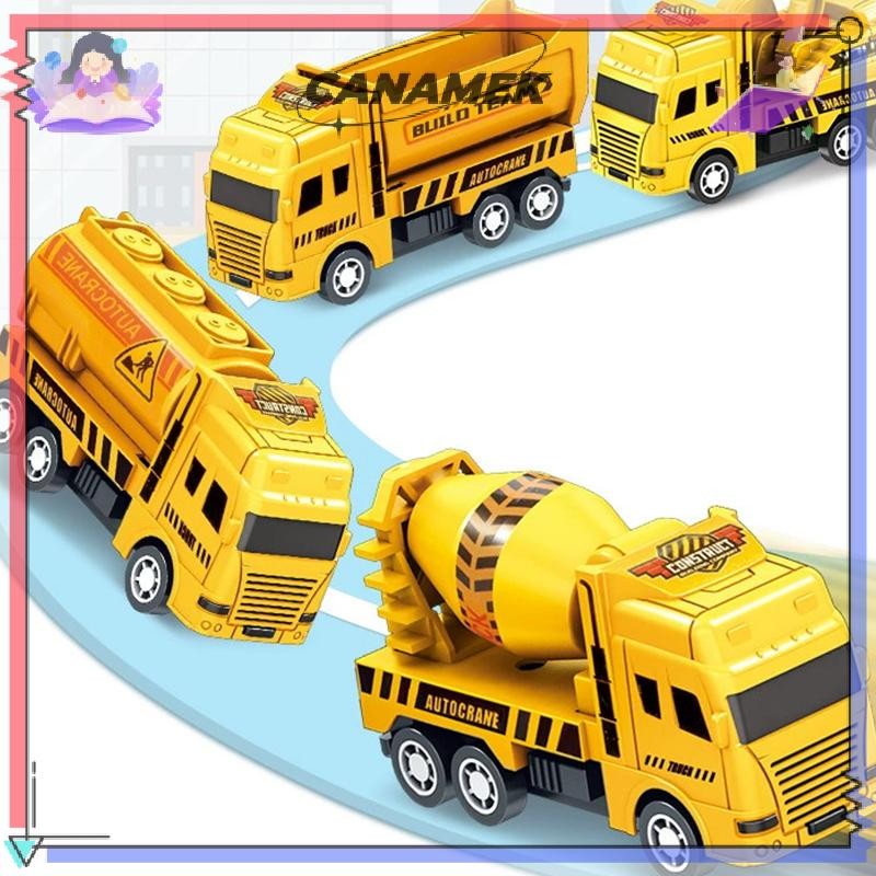 CANAMEK Đồ Chơi Trẻ Em Ô Tô Quán Tính Vệ Sinh Xe Tải Mô Hình Kéo Lại Kỹ Thuật Xe Cứu Hỏa Động Cơ Bé Trai Đồ Chơi Cho Trẻ Em Quà Tặng CSF