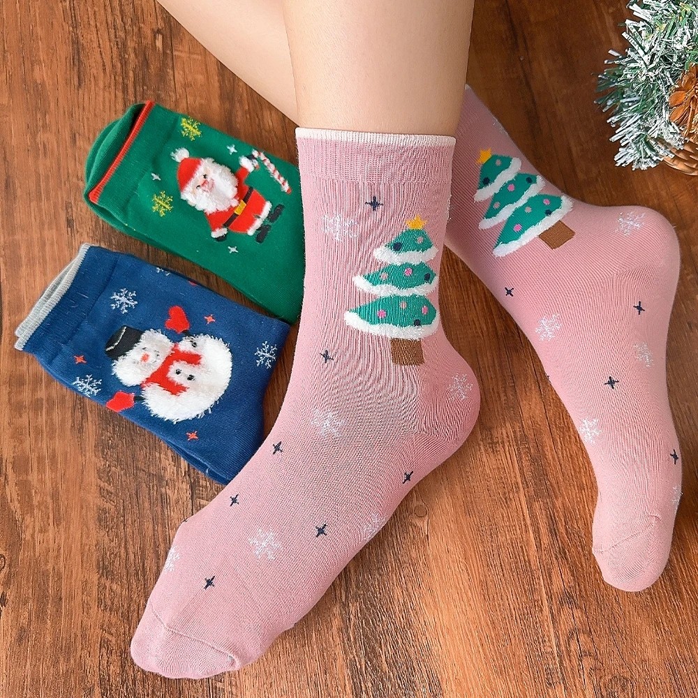 Tất Cotton Sáng Tạo Thu Đông - Vớ Ông Già Noel Cho Mùa Giáng Sinh