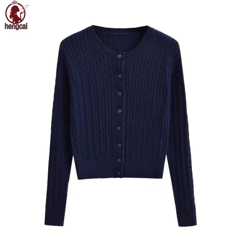 Áo len dệt kim mỏng - Cổ tròn mỏng phong cách Mỹ dành cho nữ
