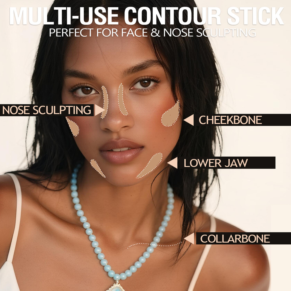 DANGMANNI Tricolor Contouring Stick Kem tiliang da mặt đa chức năng
