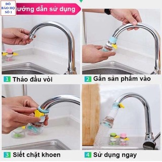 {2 CÁI} Vòi lọc nước rửa bát tăng áp xoay 360 có thể kéo dài chống bắn nước
