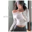 Milyfashion Pure Desire Ren Khâu Dây Áo Thun Nữ Đầu Thu Thiết Kế Cảm Giác Slim-fit Bên Trong Ngắn Top Bé tee
