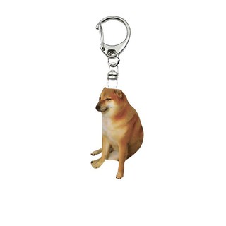 Creative Internet Celebrity Cheems Meme Cute Warrior Cheems Keychain Funny Cheemsburger Expression Key Chain Pet Dog Pen