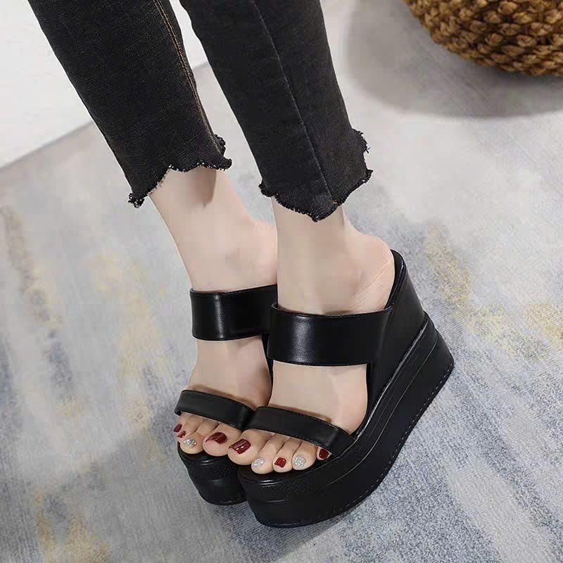 DÉP XUỒNG DA 2 QUAI BẢN CAO 12P DA XỊN SIÊU ÊM PVV