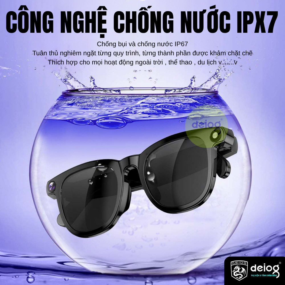Kính Thông Minh Phiên Dịch AI V03 Bluetooth – Nghe Gọi Rảnh Tay, Điều Khiển Giọng Nói Cảm Biến