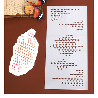 JIANWU Vintage Ngôi Sao Rỗng Phong Cảnh Vật Liệu Rỗng Cắt Băng Mặt nạ Bảng Tem Sáng Tạo DIY Tạp Chí Văn Phòng Phẩm