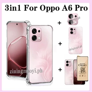 Trọn bộ 4 trong 1 cho [Oppo A6pro, A5pro, A5, A3, A3X] - Ốp lưng trong suốt + màng màng màng gốm + Ống kính máy ảnh + Tấm bảo vệ mặt sau, Bảo hiểm toàn diện tối ưu