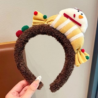 Đầu cây giáng sinh và đồ trang trí Noel cho bé: Nai sừng tấm với băng đô quấn tóc và mũ đội đầu hình người tuyết dễ thương