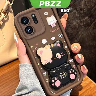 Ốp Lưng Cho OPPO Reno 14 pro reno14 Reno 14F 5g Vỏ Điện Thoại Vỏ Mềm Silicon Chống Sốc Thiết Kế Mới Thẩm Mỹ Có Giá Đỡ 360° Gương trang điểm mèo dễ thương cho bé gái JTXMMZJ