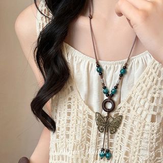 1PC Mới Trung Quốc Áo Len Dài Vòng Cổ Nữ Hai Lớp Retro Phong Cách Dân Tộc Lông Vũ Ngôi Sao Vòng Cổ