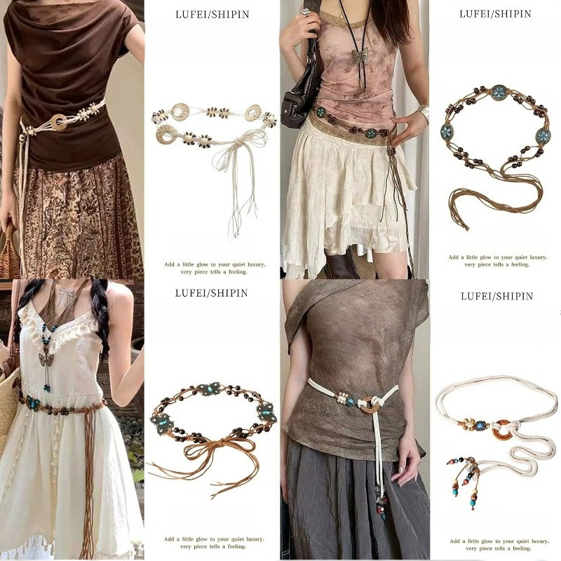 Dây thắt lưng bện Bohemian nữ 2026 Phong cách mới Thiết kế thích hợp Thắt lưng cổ điển