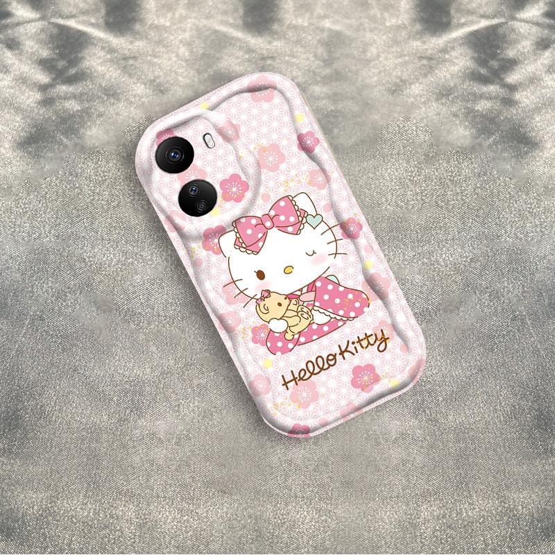Vỏ Silicon Hoạt Hình Cho Redmi 13C / POCO C65 Vỏ Điện Thoại Mềm 3D TPU Kitty Sinh Viên Chống Sốc Ốp Lưng