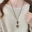 PNPIA- Vintage Nâu Hổ Mắt Đá Mặt Dây Chuyền Nelace Cho Nữ Thời Trang Dây Dài Áo Len Dây Xích Nelaces