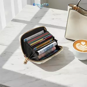 E-WOITD Ví Nữ Dung Tích Lớn Dây Kéo Ví Đựng Tiền Xu Nhiều Khe Cắm Thẻ Chống Từ Tính Cho Gia Đình Và Bạn Bè E-WOITD