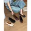 TT Sweet Split Toe Ballet Giày Nữ Slip-On Bowknot Giày Tất Cả Trận Đấu Satin Pig Hoof Giày