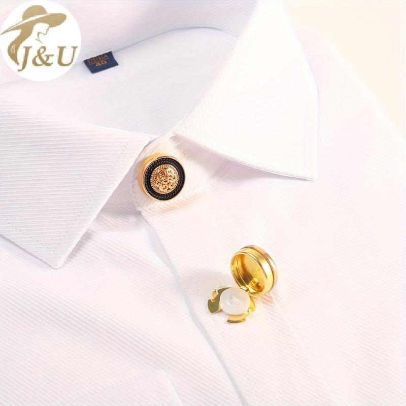JU 2 Chiếc Kim Loại Khuy Sét Thời Trang Quần Áo Trang Trí Nút Áo Sơ Mi Retro Nút Bao Phù Hợp Với Phụ Kiện Giáng Sinh Ngày Lễ Quà Tặng VN