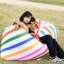 Người Ảnh Hưởng Ngoài Trời Bơm Hơi Sofa Không Khí Đen Trắng Ca Rô Lễ Hội Âm Nhạc In Hình Dã Ngoại Thảm Thiết Bị Cắm Trại Tiếp Liệu