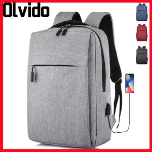 Ba lô đựng Laptop OLVIDO, có cổng sạc USB Túi đựng máy tính, Túi du lịch có dây kéo nhiều lớp 15,6 inch dành cho học sinh