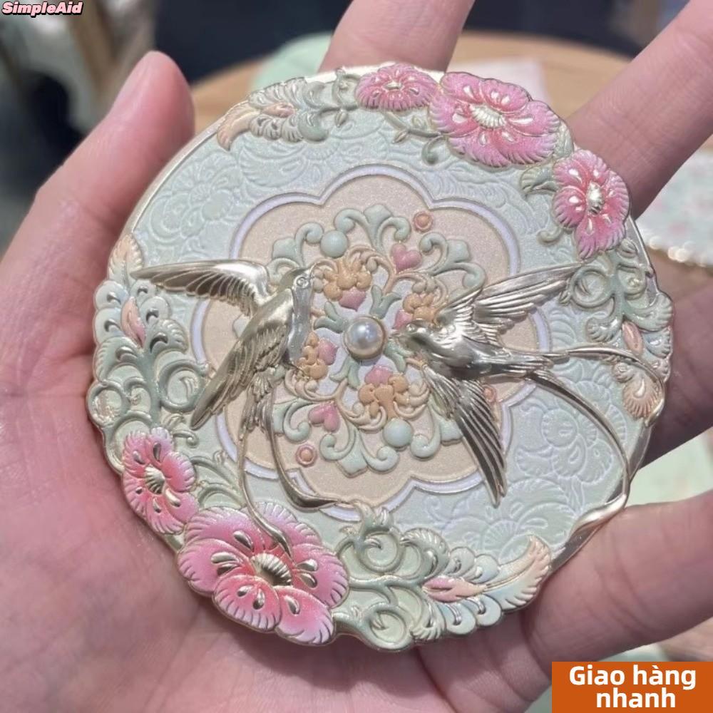 [Vận chuyển nhanh] Gương Mini SIMPLEAID, Dụng cụ mỹ phẩm phong cách Trung Quốc cổ điển, Quà tặng gương trang điểm túi hoa mẫu đơn cầm tay thời trang