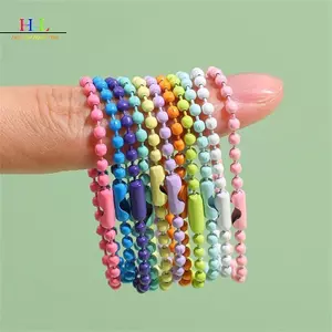 HL 100 Chiếc Bóng Hạt Dây Xích Phù Hợp Với Móc Chìa Khóa / Búp Bê / Nhãn Tay Thẻ Kết Nối Cho DIY Vòng Tay Trang Sức Làm Phụ Kiện 10cm LMWU