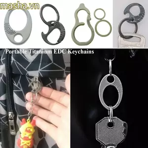 Móc Khóa Hợp Kim Titan, Nhẫn Chìa Khóa Hợp Kim Titan Thật, Mini Chất Lượng Cao Siêu Nhẹ Đa Năng EDC Dụng Cụ Nam Sáng Tạo Quà Tặng