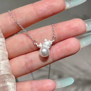 Hoạt Hình Giả Ngọc Trai Vòng Cổ Nữ Dễ Thương Ánh Sáng Sang Trọng Thời Trang Xương Đòn Dây Chuyền Sinh Viên Cô Gái Vòng Cổ