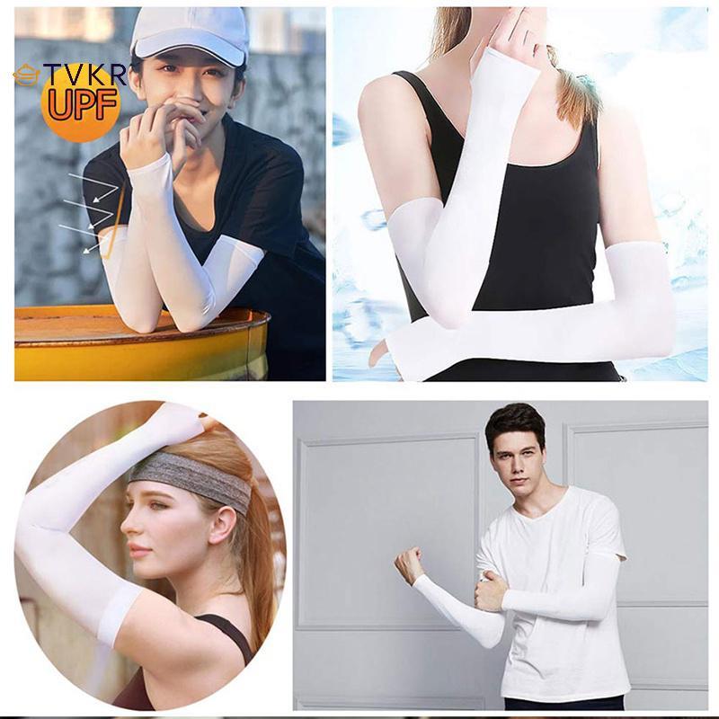 TVKR Mùa Hè Băng Lụa Dài Tay Chống Nắng Bao Tay Nam Nữ Vòng Tay Mới Thoáng Mát Tay Chống Tia UV Đi Xe Đạp Tay Áo Ngón OIK