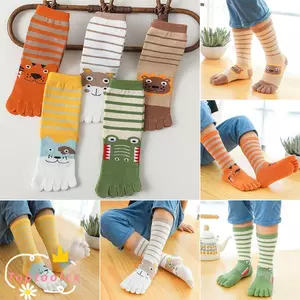 Tất năm ngón TOPTOOLCX, Tất ống dài hấp thụ mồ hôi tốt cho sức khỏe, Tất Cotton trẻ em