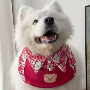 Hoạt Hình Dễ Thương Nước Bọt Khăn Ngày Lễ Túi Tròn Nhỏ Vừa Chó Lớn Samoyed Vàng Retriever Yếm