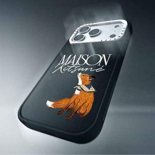 CASECASE X Maison Kitsuné Bandana Fox Ốp lưng máy ảnh màu trắng Phiên bản vòng màu đen mờ cứng hút từ tính Vỏ tác động cho Apple IPhone 13 14 15 16 17 Pro Max Air Plus có hộp
