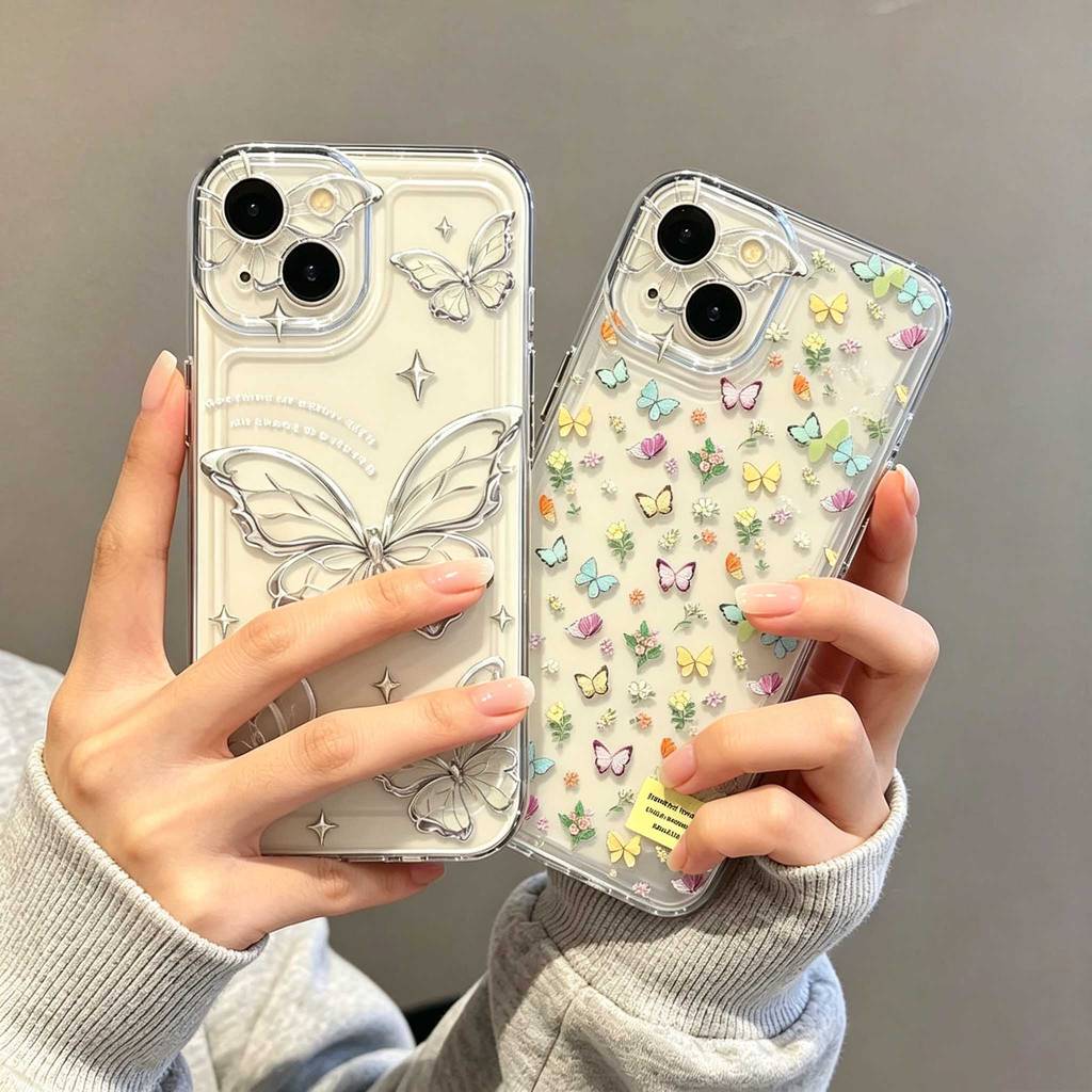 Ốp Điện Thoại Hoa Bướm Nhiều Màu Sắc Cho VIVO V70 FE V60 Lite 5G V50 Lite V40 Y05 Y04 Y36 Y15S V23E Ốp Silicon Mềm Trong Suốt