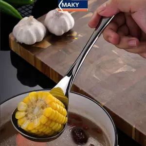 MAKY Thìa Inox Thiên Đầu Lớn Tay Cầm Dài Thìa Canh Cho Lẩu Muỗng Rây Lọc Nhà Bếp Nấu Ăn Bộ Đồ Ăn VN