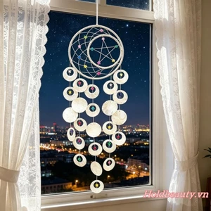 DIY Shell Dream Catcher dành cho bé gái Trang trí treo tường Dreamcatcher Quà sinh nhật cho phòng khách Phòng ngủ