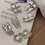 MAKY Silvery Y2k Kẹp Tóc Cho Nữ Kim Loại Thanh Lịch Dubill Kẹp Bên Nổ Barrettes Bé Gái Phụ Kiện Tóc VN