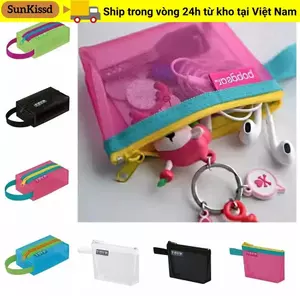 SUNKISSD Dây Kéo Túi, Thẻ Tín Dụng ID Túi Bảo Quản Lưới Di Động, Tổ Chức Du Lịch Túi Đựng Mỹ Phẩm Ví Đựng Tiền Xu Túi Son Môi