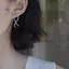 HNKMP 1 Đôi Ánh Sáng Sang Trọng Full Kim Cương Giả Nơ Bông Tai Nữ Thời Trang Tinh Tế Pha Lê Dài Bông Tai Dự Tiệc Cưới Trang Sức.