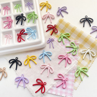 Phong Cách Hàn Quốc Streamer Hợp Kim Nơ Sơn Bất Đối Xứng Màu Đính Hạt Tự Làm Handmade Điện Thoại Di Động Dây Chuyền Hạt Rời