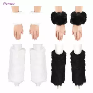 Woke Nữ Lông Thú Giả Chân Ấm Cổ Tay Còng Boot Có Lông Boot Cuff Dây Đeo Cổ Tay