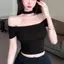 Hot Girl Halter Cổ Áo thun ngắn tay một vai dành cho nữ Thiết kế thích hợp mùa hè Ôm sát hơn Nhìn ngắn Phong cách mong muốn thuần khiết hàng đầu