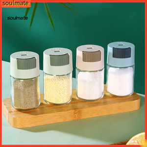 Linh hồn| Bình đựng gia vị với thiết kế trong suốt Bình đựng muối trong suốt Bình lắc muối thủy tinh có phớt chống ẩm Dễ dàng đổ lại Bình đựng gia vị trong suốt Thức ăn cho nhà bếp cho khu vực Đông Nam