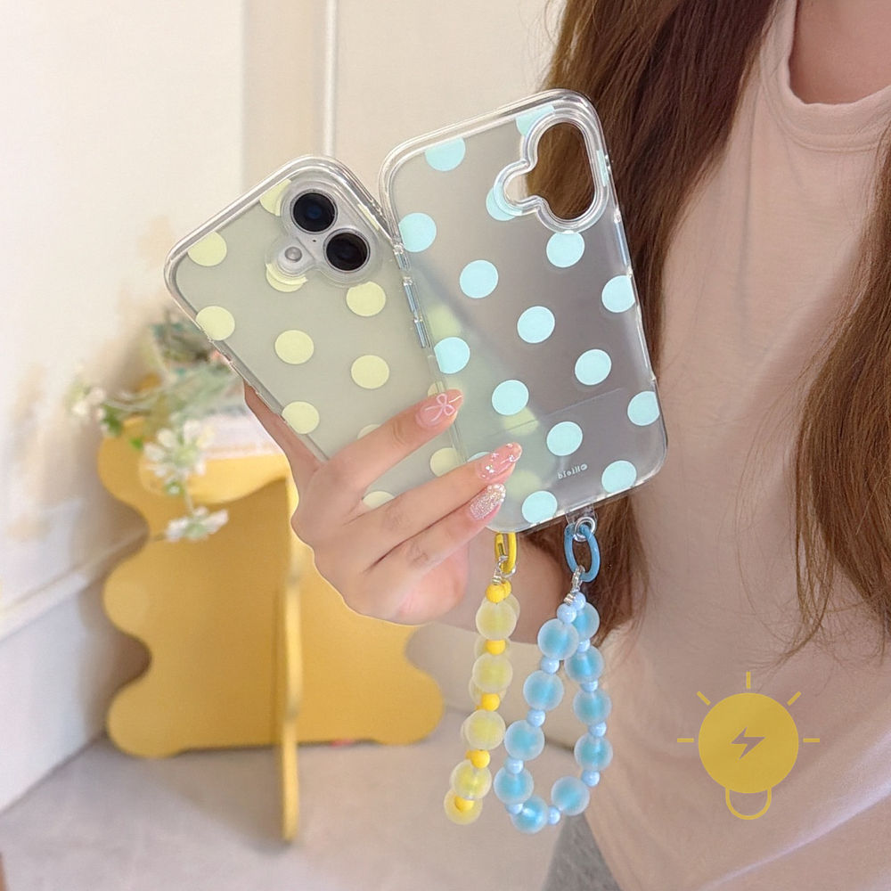 Phone Case For iPhone 17 Pro Max 16 15 14 13 TPU Matte Polka Dot Air Bag Polka Dot Air Bag Translucent Aesthetic Korean Cute