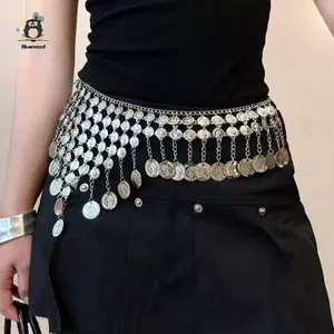 Kim Loại sel Dây Thắt Lưng Vintage Bạc Phong Cách Bohemian Dây Thắt Lưng Trang Sức Cơ Thể Thắt Lưng Trang Sức Phong Cách Dân Tộc Thắt Lưng Mới