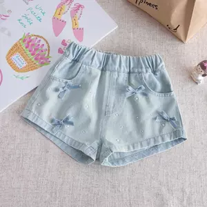 Bé gái Trẻ em (90-150) Quần short Denim mùa hè Phong cách mới Thời trang Nơ Quần thường ngày phù hợp