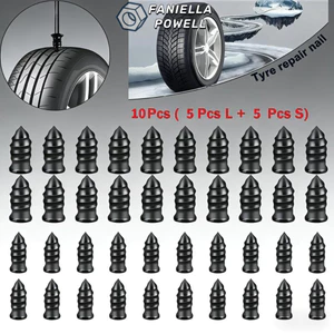 FANIELLAPOWELL 10 / 20 / 30 / 40 / 50PCS Bộ dụng cụ sửa chữa lốp cao su, Móng tay nấm Phụ kiện lốp ô tô Bộ dụng cụ sửa chữa lốp chân không ô tô, Vít cao su trong phích cắm sửa chữa lốp