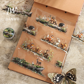 JIANWU 60mm * 300cm Vintage Động vật tuyệt vời Vật liệu cảnh quan Cây ghép Scrapbooking Băng PET Tạp chí sáng tạo Văn phòng phẩm