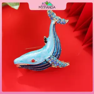 MYPANDA Đáng Yêu Men Động Vật Cá Voi Thổ Cẩm Dành Cho Nữ Áo Khoác Trang Sức Dự Tiệc Phụ Kiện Quà Tặng.