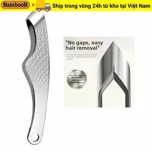 Nhíp xỏ tóc BAMBOOB, Dụng cụ ma thuật cạo râu bằng thép không gỉ miệng rộng 1,8cm, Nhíp lông mày dày nóng bỏng dành cho nam giới
