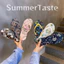 Flip-Flops Nữ Mùa Hè Mặc Ngoài Thời Trang Flat Flip-Flops Sandal Giày Đi Biển CBCD